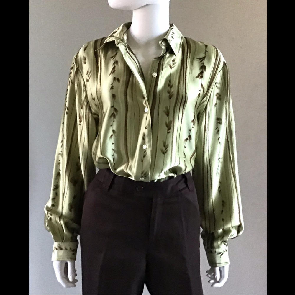 Ishyu Silk Green Top, Size 12
